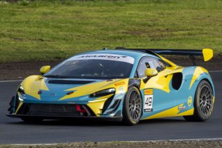 #49 McLaren Artura Trophy Evo of Stephen Sorbaro, OMS, McLaren Trophy America, Am, SRO America, Sonoma Raceway, Sonoma, CA, March 2025.
 | Brian Cleary/SRO