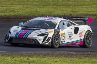 #53 McLaren Artura Trophy Evo of Neil Langberg and Kevin Madsen, RP Motorsports by Forte Racing, McLaren Trophy America, Am, SRO America, Sonoma Raceway, Sonoma, CA, March 2025.
 | Brian Cleary/SRO