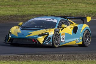 #49 McLaren Artura Trophy Evo of Stephen Sorbaro, OMS, McLaren Trophy America, Am, SRO America, Sonoma Raceway, Sonoma, CA, March 2025.
 | Brian Cleary/SRO