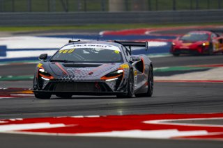#5 McLaren Artura Trophy Evo of Deniz Teoman and Jeff Cook, Dark Horse Racing, McLaren Trophy America, SRO America, Circuit fo the Americas, Austin, TX, April 2025.
 | Brian Cleary/SRO