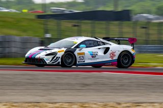 #53 McLaren Artura Trophy Evo of Neil Langberg and Kevin Madsen, RP Motorsports by Forte Racing, McLaren Trophy America, Am, SRO America, Circuit fo the Americas, Austin, TX, April 2025.
 | Brian Cleary/SRO