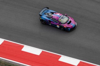 #18 McLaren Artura Trophy Evo of Brandon Kreutz and Canaan O'Connell, Flying Lizards Motorsports, McLaren Trophy America, SRO America, Circuit of the Americas, Austin, TX, April 2025.
 | Brian Cleary/SRO