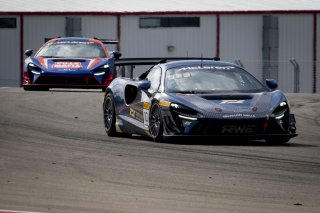 #10 McLaren Artura Trophy Evo of John Dempsey and Andrew Davis, RWE Motorsport, McLaren Trophy America, Pro-Am, SRO America, Circuit fo the Americas, Austin, TX, April 2025.
 | Brian Cleary/SRO