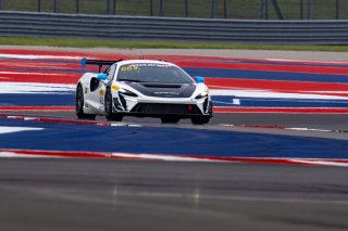 #43 McLaren Artura Trophy Evo of Alexandra Hainer and Jesse Lazare, Motorsports in Action, McLaren Trophy America, Pro-Am, SRO America, Circuit fo the Americas, Austin, TX, April 2025.
 | Brian Cleary/SRO