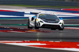 #43 McLaren Artura Trophy Evo of Alexandra Hainer and Jesse Lazare, Motorsports in Action, McLaren Trophy America, Pro-Am, SRO America, Circuit fo the Americas, Austin, TX, April 2025.
 | Brian Cleary/SRO