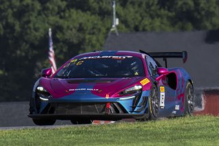 #18 McLaren Artura Trophy Evo of Brandon Kreutz and Canaan O'Connell, Flying Lizards Motorsports, McLaren Trophy America, SRO America, VIRginia International Raceway, alton, VA, July 2025.
 | Brian Cleary/SRO