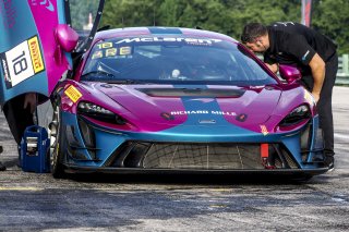 #18 McLaren Artura Trophy Evo of Brandon Kreutz and Canaan O'Connell, Flying Lizards Motorsports, McLaren Trophy America, SRO America, VIRginia International Raceway, alton, VA, July 2025.
 | Brian Cleary/SRO
