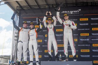 #74 McLaren Artura Trophy Evo of Casey Dennis and James Li, RWE Motorsport, McLaren Trophy America, Pro-Am, #919 McLaren Artura Trophy Evo of Cooper Broll and Tommy Pintos, Skip Barber Racing, Pro, SRO America, VIRginia International Raceway, alton, VA, J | Brian Cleary/SRO