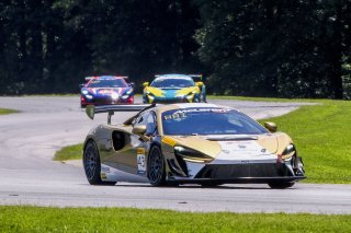 #43 McLaren Artura Trophy Evo of Alexandra Hainer and Jesse Lazare, Motorsports in Action, McLaren Trophy America, Pro-Am, SRO America, VIRginia International Raceway, alton, VA, July 2025.
 | Brian Cleary/SRO