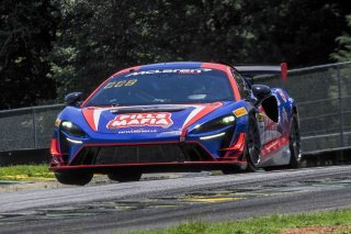 #17 McLaren Artura Trophy Evo of Tom Kopczynski and Eric Filgueiras, Riley Motorsports, McLaren Trophy America, Pro-Am, SRO America, VIRginia International Raceway, alton, VA, July 2025.
 | Brian Cleary/SRO