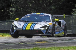 #919 McLaren Artura Trophy Evo of Cooper Broll and Tommy Pintos, Skip Barber Racing, McLaren Trophy America, Pro, SRO America, VIRginia International Raceway, alton, VA, July 2025.
 | Brian Cleary/SRO