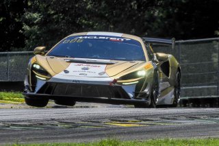 #43 McLaren Artura Trophy Evo of Alexandra Hainer and Jesse Lazare, Motorsports in Action, McLaren Trophy America, Pro-Am, SRO America, VIRginia International Raceway, alton, VA, July 2025.
 | Brian Cleary/SRO