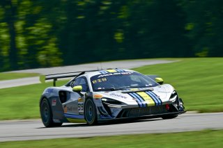 #919 McLaren Artura Trophy Evo of Cooper Broll and Tommy Pintos, Skip Barber Racing, McLaren Trophy America, Pro, SRO America, VIRginia International Raceway, alton, VA, July 2025.
 | Rick Houghton/SRO