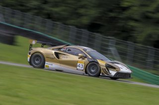 #43 McLaren Artura Trophy Evo of Alexandra Hainer and Jesse Lazare, Motorsports in Action, McLaren Trophy America, Pro-Am, SRO America, VIRginia International Raceway, alton, VA, July 2025.
 | Brian Cleary/SRO