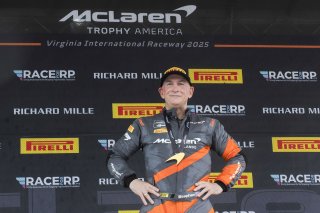 #49 McLaren Artura Trophy Evo of Stephen Sorbaro, OMS, McLaren Trophy America, Am, SRO America, VIRginia International Raceway, alton, VA, July 2025.
 | Brian Cleary/SRO