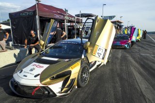 #43 McLaren Artura Trophy Evo of Alexandra Hainer and Jesse Lazare, Motorsports in Action, McLaren Trophy America, Pro-Am, SRO America, Road America, Elkhart Lake, WI, August 2025.
 | Brian Cleary/SRO