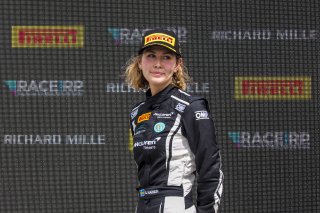 #43 McLaren Artura Trophy Evo of Alexandra Hainer and Jesse Lazare, Motorsports in Action, McLaren Trophy America, Pro-Am, SRO America, Road America, Elkhart Lake, WI, August 2025.
 | Brian Cleary/SRO