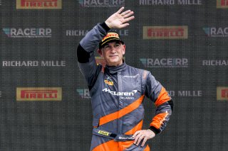 #49 McLaren Artura Trophy Evo of Stephen Sorbaro, OMS, McLaren Trophy America, Am, SRO America, Road America, Elkhart Lake, WI, August 2025.
 | Brian Cleary/SRO