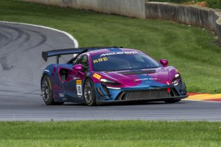 #18 McLaren Artura Trophy Evo of Brandon Kreutz and Canaan O'Connell, Flying Lizards Motorsports, McLaren Trophy America, SRO America, Road America, Elkhart Lake, WI, August 2025.
 | Brian Cleary/SRO