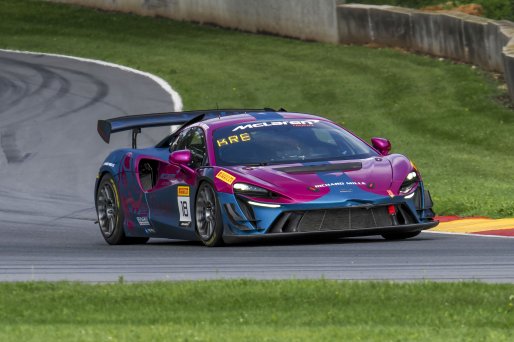 #18 McLaren Artura Trophy Evo of Brandon Kreutz and Canaan O'Connell, Flying Lizards Motorsports, McLaren Trophy America, SRO America, Road America, Elkhart Lake, WI, August 2025.
 | Brian Cleary/SRO