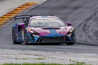 #18 McLaren Artura Trophy Evo of Brandon Kreutz and Canaan O'Connell, Flying Lizards Motorsports, McLaren Trophy America, SRO America, Road America, Elkhart Lake, WI, August 2025.
 | Brian Cleary/SRO