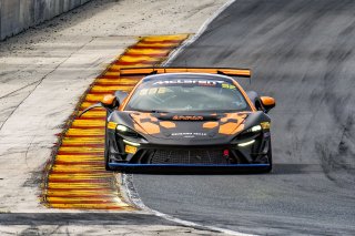 #52 McLaren Artura Trophy Evo of Jason Guzman and Chris Leichtweis, AeroB Motorsports powered by Skip Barber Racing, McLaren Trophy America, SRO America, Road America, Elkhart Lake, WI, August 2025.
 | Brian Cleary/SRO