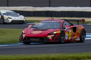 #74 McLaren Artura Trophy Evo of Casey Dennis and James Li, RWE Motorsport, McLaren Trophy America, Pro-Am, SRO America, Indianapolis Motor Speedway, Sonoma, CA, March 2025.
 | Brian Cleary/SRO