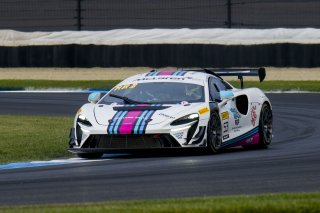 #53 McLaren Artura Trophy Evo of Neil Langberg and Kevin Madsen, RP Motorsports by Forte Racing, McLaren Trophy America, Am, SRO America, Indianapolis Motor Speedway, Sonoma, CA, March 2025.
 | Brian Cleary/SRO