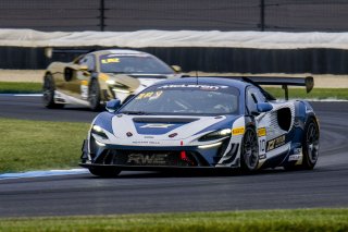 #10 McLaren Artura Trophy Evo of John Dempsey and Andrew Davis, RWE Motorsport, McLaren Trophy America, Pro-Am, SRO America, Indianapolis Motor Speedway, Sonoma, CA, March 2025.
 | Brian Cleary/SRO