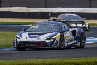#10 McLaren Artura Trophy Evo of John Dempsey and Andrew Davis, RWE Motorsport, McLaren Trophy America, Pro-Am, SRO America, Indianapolis Motor Speedway, Sonoma, CA, March 2025.
 | Brian Cleary/SRO