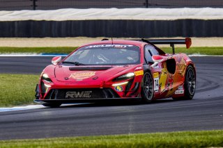 #74 McLaren Artura Trophy Evo of Casey Dennis and James Li, RWE Motorsport, McLaren Trophy America, Pro-Am, SRO America, Indianapolis Motor Speedway, Sonoma, CA, March 2025.
 | Brian Cleary/SRO