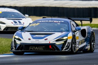 #10 McLaren Artura Trophy Evo of John Dempsey and Andrew Davis, RWE Motorsport, McLaren Trophy America, Pro-Am, SRO America, Indianapolis Motor Speedway, Sonoma, CA, March 2025.
 | Brian Cleary/SRO
