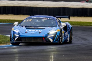 #24 McLaren Artura Trophy Evo of Tanner Harvey and Patrick Liddy, Forte Racing, McLaren Trophy America, SRO America, Indianapolis Motor Speedway, Sonoma, CA, March 2025.
 | Brian Cleary/SRO