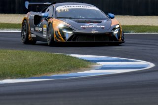 #56 McLaren Artura Trophy Evo of Robby Stockard and Bob Stockard, Hooper Street Racing, McLaren Trophy America, Am, SRO America, Indianapolis Motor Speedway, Sonoma, CA, March 2025.
 | Brian Cleary/SRO