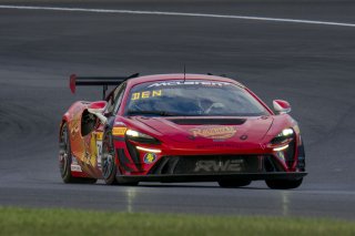 #74 McLaren Artura Trophy Evo of Casey Dennis and James Li, RWE Motorsport, McLaren Trophy America, Pro-Am, SRO America, Indianapolis Motor Speedway, Sonoma, CA, March 2025.
 | Brian Cleary/SRO