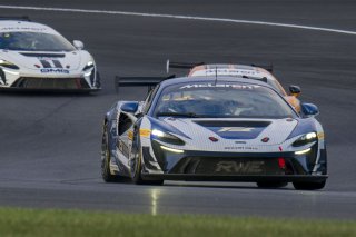 #10 McLaren Artura Trophy Evo of John Dempsey and Andrew Davis, RWE Motorsport, McLaren Trophy America, Pro-Am, SRO America, Indianapolis Motor Speedway, Sonoma, CA, March 2025.
 | Brian Cleary/SRO