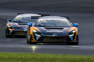 #56 McLaren Artura Trophy Evo of Robby Stockard and Bob Stockard, Hooper Street Racing, McLaren Trophy America, Am, SRO America, Indianapolis Motor Speedway, Sonoma, CA, March 2025.
 | Brian Cleary/SRO