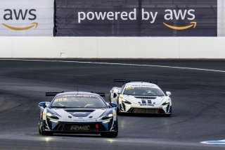#10 McLaren Artura Trophy Evo of John Dempsey and Andrew Davis, RWE Motorsport, McLaren Trophy America, Pro-Am, SRO America, Indianapolis Motor Speedway, Sonoma, CA, March 2025.
 | Brian Cleary/SRO