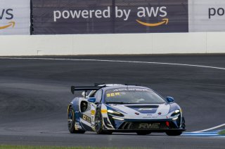 #10 McLaren Artura Trophy Evo of John Dempsey and Andrew Davis, RWE Motorsport, McLaren Trophy America, Pro-Am, SRO America, Indianapolis Motor Speedway, Sonoma, CA, March 2025.
 | Brian Cleary/SRO