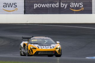 #919 McLaren Artura Trophy Evo of Cooper Broll and Tommy Pintos, Skip Barber Racing, McLaren Trophy America, Pro, SRO America, Indianapolis Motor Speedway, Sonoma, CA, March 2025.
 | Brian Cleary/SRO