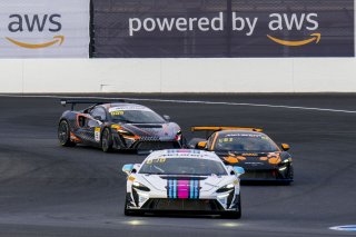#53 McLaren Artura Trophy Evo of Neil Langberg and Kevin Madsen, RP Motorsports by Forte Racing, McLaren Trophy America, Am, SRO America, Indianapolis Motor Speedway, Sonoma, CA, March 2025.
 | Brian Cleary/SRO