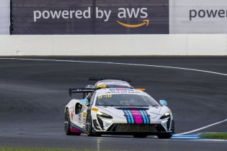 #53 McLaren Artura Trophy Evo of Neil Langberg and Kevin Madsen, RP Motorsports by Forte Racing, McLaren Trophy America, Am, SRO America, Indianapolis Motor Speedway, Sonoma, CA, March 2025.
 | Brian Cleary/SRO