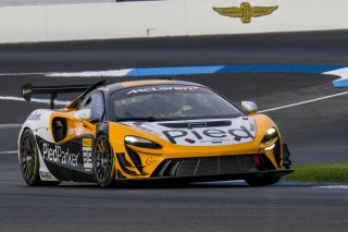 #919 McLaren Artura Trophy Evo of Cooper Broll and Tommy Pintos, Skip Barber Racing, McLaren Trophy America, Pro, SRO America, Indianapolis Motor Speedway, Sonoma, CA, March 2025.
 | Brian Cleary/SRO