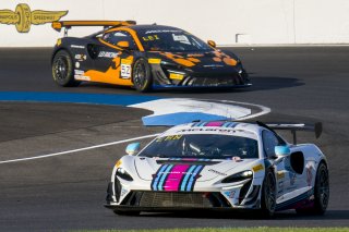 #53 McLaren Artura Trophy Evo of Neil Langberg and Kevin Madsen, RP Motorsports by Forte Racing, McLaren Trophy America, Am, SRO America, Indianapolis Motor Speedway, Sonoma, CA, March 2025.
 | Brian Cleary/SRO