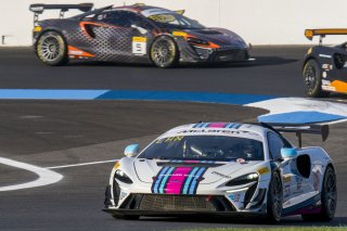 #53 McLaren Artura Trophy Evo of Neil Langberg and Kevin Madsen, RP Motorsports by Forte Racing, McLaren Trophy America, Am, SRO America, Indianapolis Motor Speedway, Sonoma, CA, March 2025.
 | Brian Cleary/SRO