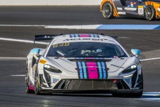 #53 McLaren Artura Trophy Evo of Neil Langberg and Kevin Madsen, RP Motorsports by Forte Racing, McLaren Trophy America, Am, SRO America, Indianapolis Motor Speedway, Sonoma, CA, March 2025.
 | Brian Cleary/SRO