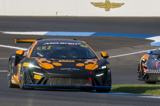 #52 McLaren Artura Trophy Evo of Jason Guzman and Chris Leichtweis, AeroB Motorsports powered by Skip Barber Racing, McLaren Trophy America, SRO America, Indianapolis Motor Speedway, Sonoma, CA, March 2025.
 | Brian Cleary/SRO