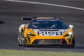 #919 McLaren Artura Trophy Evo of Cooper Broll and Tommy Pintos, Skip Barber Racing, McLaren Trophy America, Pro, SRO America, Indianapolis Motor Speedway, Sonoma, CA, March 2025.
 | Brian Cleary/SRO