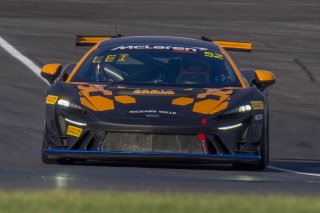 #52 McLaren Artura Trophy Evo of Jason Guzman and Chris Leichtweis, AeroB Motorsports powered by Skip Barber Racing, McLaren Trophy America, SRO America, Indianapolis Motor Speedway, Sonoma, CA, March 2025.
 | Brian Cleary/SRO