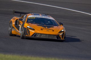 #21 McLaren Artura Trophy Evo of Colin Harrison, TechSport, McLaren Trophy America, Am, SRO America, Indianapolis Motor Speedway, Sonoma, CA, March 2025.
 | Brian Cleary/SRO